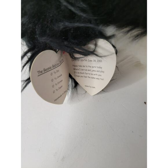 Vintage TY Beanie Babies Frolic the Dog Black and White Cocker Spaniel Dog - Picture 7 of 7